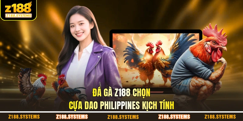 Đá gà Z188 chọn cựa dao Philippines kịch tính Đá gà Z188 chọn cựa dao Philippines kịch tính